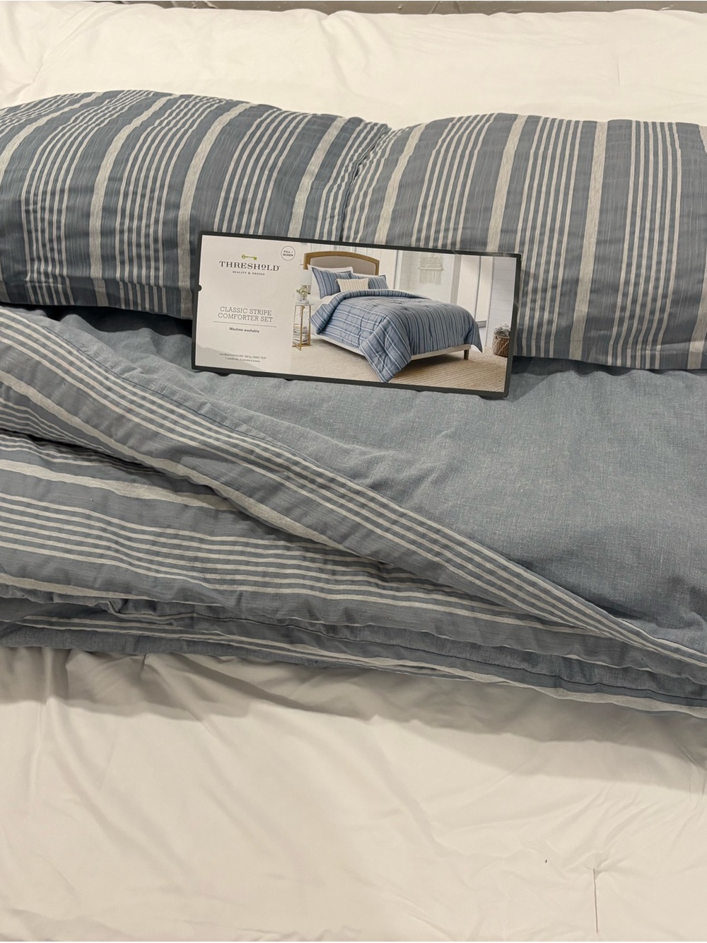 Threshold Blue & White Striped Comforter Set